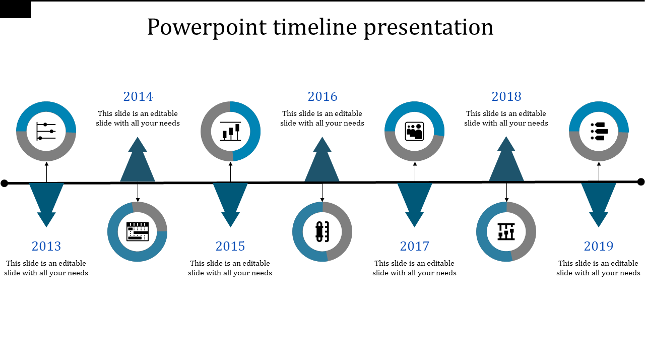 Compactable Timeline PowerPoint Template and Google Slides